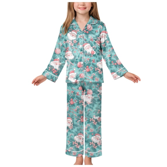 Hessimy Toddler Boys Girls Spring Summer Printed 2Pcs Tops Pants Casual Outdoor Sleepwear Pajamas Set, Printed Outdoor Pjs(Light Green,9-10 Years)