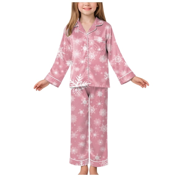 Hessimy Toddler Boys Girls Spring Summer Printed 2Pcs Tops Pants Casual Outdoor Sleepwear Pajamas Set, Printed Outdoor Pjs(Pink,7-8 Years)