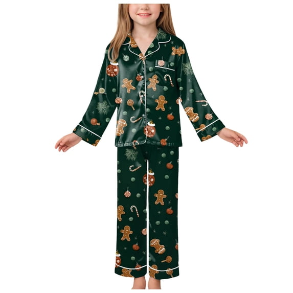 Hessimy Toddler Boys Girls Spring Summer Soft 2Pcs Long Sleeve Sleepwear Pjs Comfortable Lounge Set, Soft Lounge Pjs(Dark Green,3-4 Years)