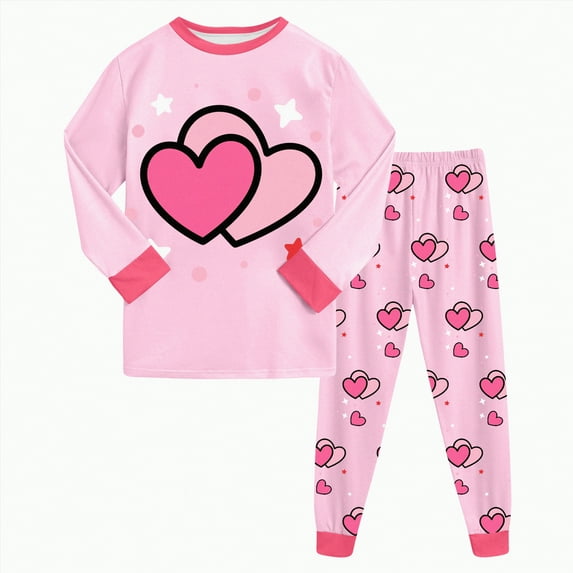 Hessimy Toddler Boys Girls Spring Summer Soft Fabric Thermal Underwear Soft Warm Long Sleepwear Pjs Set(Red,5-6 Years)