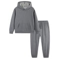 thumbnail image 1 of Hessimy Toddler Boys Girls Spring Summer Solid Color Set Long Sleeve Sweatshirt & Pants Casual Outfits（Dark Gray，3-4 Years）, 1 of 1