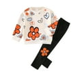 thumbnail image 1 of Hessimy Toddler Boys Girls Spring Summer Truck Print 2Pcs Crewneck Long Sleeve Sweatshirt Pants Cute Soft Sweatsuit, Breathable Fabric(Orange,6-7 Years), 1 of 3