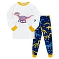 thumbnail image 1 of Hessimy Toddler Boys Girls Summer Cute Cartoon Print 2Pcs Thermal Underwear Warm Spring Shirt Pants Comfy Set, Summer Spring Comfort(Yellow,3-4 Years), 1 of 5