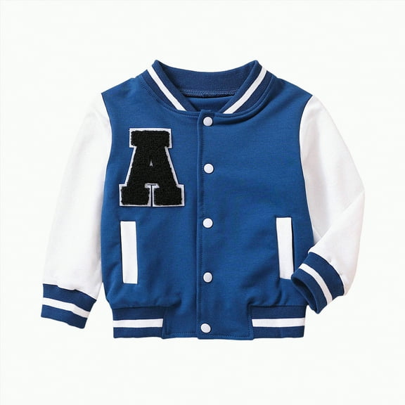 Hessimy Toddler Boys Girls Winter Windproof Coat Jacket Kids Warm Baseball Outerwear Jacket (Blue,2-3 Years)