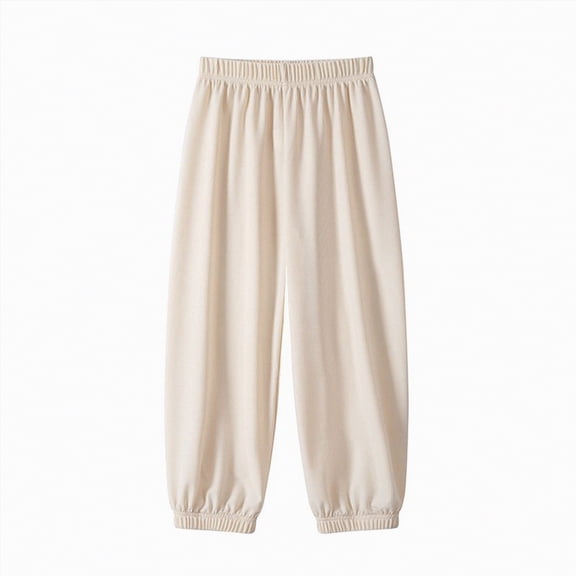 Hessimy Toddler Boys Pajama Elastic Waist Sweatpants Sports Activewear Streewear Homewear Outdoor Casual Striped Pants (Beige,7-8 Years)