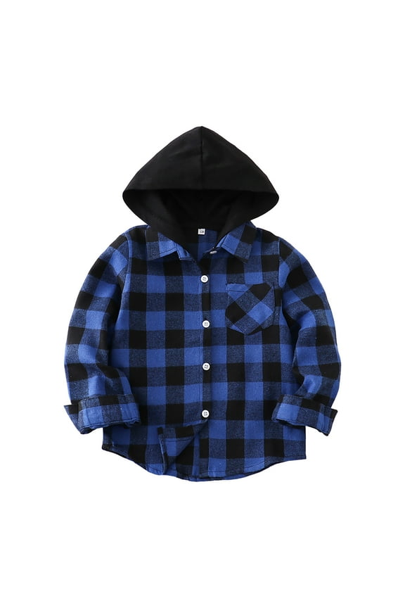 Toddler Boys Big Long Sleeve Collared Button-Down Dress Shirt(Blue,12-18 Months)