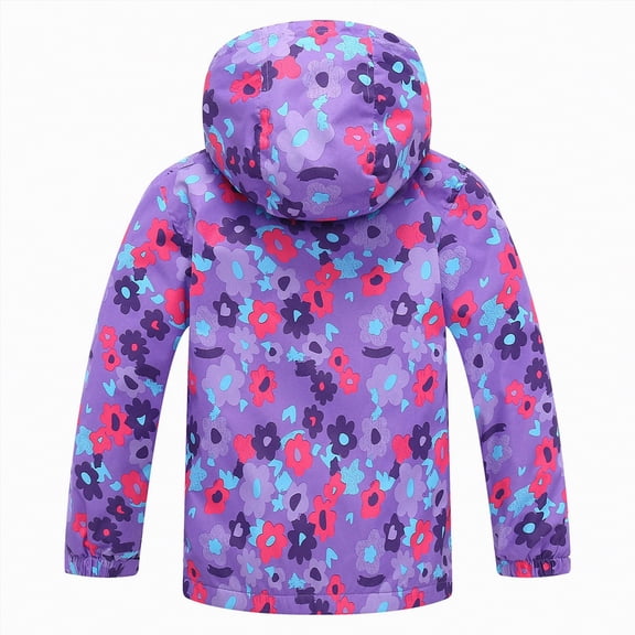 Hessimy Toddler Boys Windbreaker Casual Outerwear Kids Lightweight Zip Hooded Jacket Baby Cute Dust Coat Denim Jacket Girls Jean Jacket Jackets For Girls Checkered Jacket (Purple,2-3 Years)