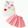 thumbnail image 1 of Hessimy Toddler Girl Clothes Baby Girls Summer Outfits Short Sleeve T-Shirt Shorts Set Summer Clothes Set 12M-12T,Toddler Fit(Pink,3-4 Years), 1 of 7