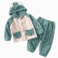 thumbnail image 1 of Hessimy Toddler Girl Clothes Baby Sweatshirt Fall Winter Outfits Long Sleeve Tops Pants Set 2 Pcs (Green,5-6 Years), 1 of 4