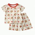 thumbnail image 1 of Hessimy Girls Short Sleeve Top and Shorts Snug Fit Cotton 2 Piece Pajama Set(Red,6-7 Years), 1 of 4