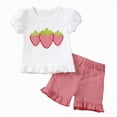thumbnail image 1 of Hessimy Toddler Girl Clothes Little Kids Summer Outfits Short Sleeve T-Shirt Top Shorts Set 2PCS Girl's Clothing,Easy Wear(White,3-4 Years), 1 of 7