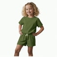 thumbnail image 1 of Hessimy Toddler Girl Cotton Summer Short Sleeve T-Shirt and Short Set,Fun Graphic(AG,2-3 Years), 1 of 4