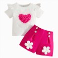 thumbnail image 1 of Hessimy Toddler Girl Pajama Set 2 Piece Short Sleeve & Shorts Cotton PJs,Cozy Kids Nightwear(Hot Pink,2-3 Years), 1 of 6