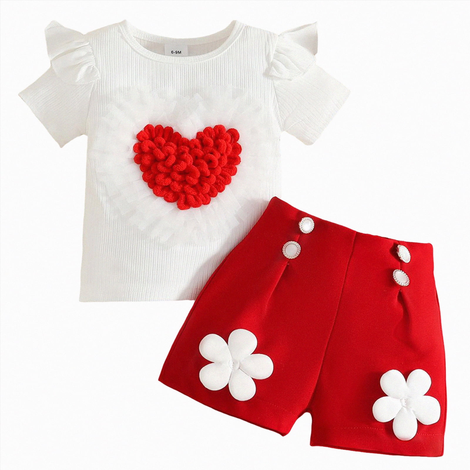 Hessimy Toddler Girl Pajama Set 2 Piece Short Sleeve & Shorts Cotton ...