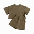 thumbnail image 1 of Hessimy Toddler Girl Short Sleeve Elastic Sweatshirt and Shorts 2 Piece Sweatsuit Set,Active Track Outfit(AG,2-3 Years), 1 of 4