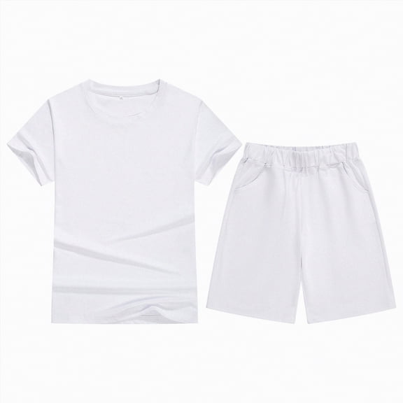 Hessimy Toddler Girl Summer Clothes Outfits Kids Cotton Short Sleeve Shirt Shorts Set,Lightweight(WH1,10-11 Years)