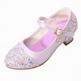 thumbnail image 1 of Hessimy Toddler Girls Ballet Flats Shoes Ballerina Bowknot Jane Mary Princess Dress Shoes for Wedding Party School sandals performance shoes (Purple,13.5), 1 of 7
