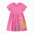 thumbnail image 1 of Hessimy Toddler Girls Fall Autumn Long Sleeve Cotton Casual Floral Jersey Dress,everyday wear(Hot Pink,2-3 Years), 1 of 2