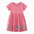 thumbnail image 1 of Hessimy Toddler Girls Fall Autumn Long Sleeve Cotton Casual Floral Jersey Dress,everyday wear(Red,4-5 Years), 1 of 1
