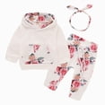 thumbnail image 1 of Hessimy Toddler Girls Long Sleeve Print Tops And Pants 2PCS Outfits Clothes Set For Children Clothes burp clothes baby girl (White,3-6 Months), 1 of 2