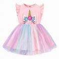 thumbnail image 1 of Hessimy Toddler Girls Rainbow Tulle Birthday Princess Formal Summer Outfit,party wear(Light Pink,5-6 Years), 1 of 1