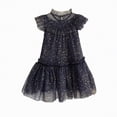 thumbnail image 1 of Hessimy Toddler Girls Sundress Ruffle Sleeve Double Fluffy Tiered Tulle Summer Dresses for Kids(Dark Blue,12-18 Months), 1 of 6
