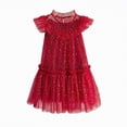thumbnail image 1 of Hessimy Toddler Girls Sundress Ruffle Sleeve Double Fluffy Tiered Tulle Summer Dresses for Kids(Wine,11-12 Years), 1 of 6