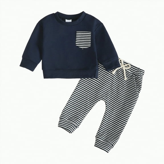 Hessimy Toddler Kids Boys Toddler Pajamas Cotton Print Sleepwear Spring And Autumn Clothes Set Tee And Pant 2-Piece Pj Set Toddler Pajamas Girl (Blue,2-3 Years)