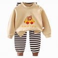 thumbnail image 1 of Hessimy Toddler Kids Toddler Girls Boys Soft Comfy Modal Tencel Solid Raglan Sleepwear Toddler Pajamas Pjs 2pcs Set (Brown,2-3 Years), 1 of 5