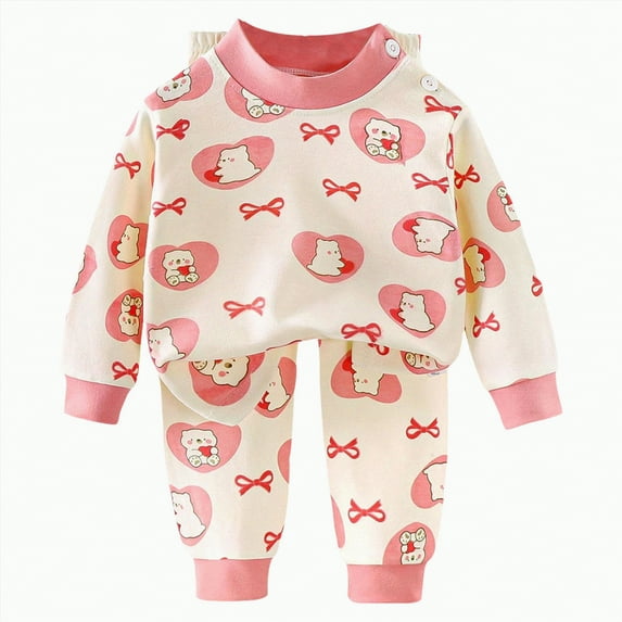 Hessimy Toddler Kids Toddler Girls Boys Soft Comfy Modal Tencel Solid Raglan Sleepwear Toddler Pajamas Pjs 2pcs Set (Pink,12-18 Months)