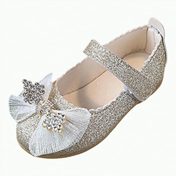 Hessimy Toddler/Little Girl Mary Jane Flats Princess Dress Shoes Low Heels Glitter Flower Party Wedding Footwear sandals school toddler girl performance shoes (Gold,10)