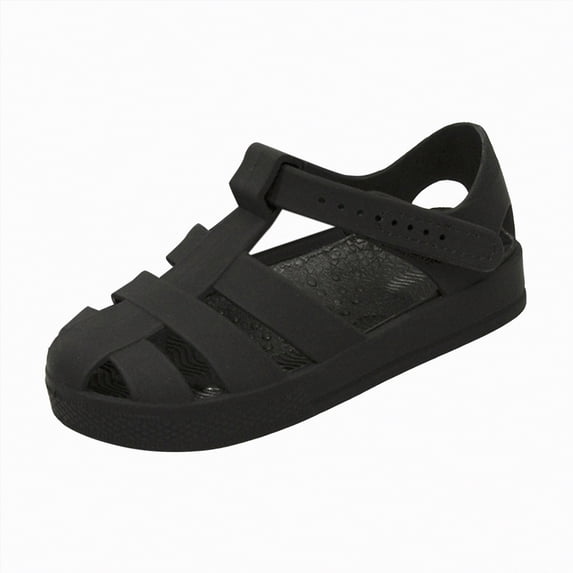 Hessimy Toddler Little Kid Sandals Boys Girls Adjustable Strap Open-Toe Summer Outdoor Unisex Child Sport Beach Sandals(Black,10)