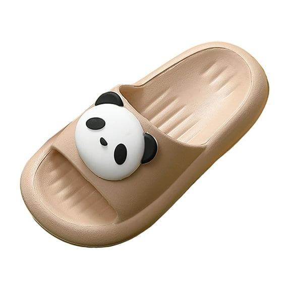 Hessimy Toddler Little Kids Slides Sandals Beach Pool Shower Slides Anti-Skid Home Bath Slippers Cute Summer Outdoor Shoes for Girls and Boys house slippers for toddler kids(Khaki,13)