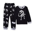 thumbnail image 1 of Hessimy Toddler Long Sleeve Pajamas Soft Kids Fall Spring Pijama pajama set Toddler Girl Boy(Black,2-3 Years), 1 of 3