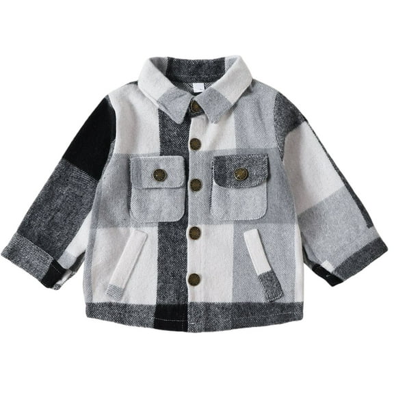 Hessimy Casual Toddler Boys Short Sleeve Woven Shirt Button Up Shirts(Grey,6-9 Months)
