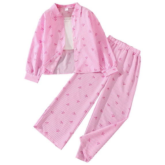 Hessimy Toddler Pajamas Boys Girls Baby Sets Kids Snug fit Long-Sleeve Sleepwear plus size pajamas(Pink,11-12 Years)