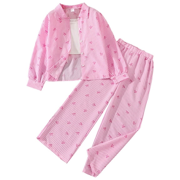 Hessimy Toddler Pajamas Boys Girls Baby Sets Kids Snug fit Long-Sleeve Sleepwear plus size pajamas(Pink,11-12 Years)