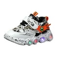 thumbnail image 1 of Hessimy Toddler Sneakers Light Up Shoes for Boy Girl with Hook and Loop Comfortable Led Shoes Non-Slip Dinosaur Shark Shoes Little Kid(White,11.5), 1 of 9