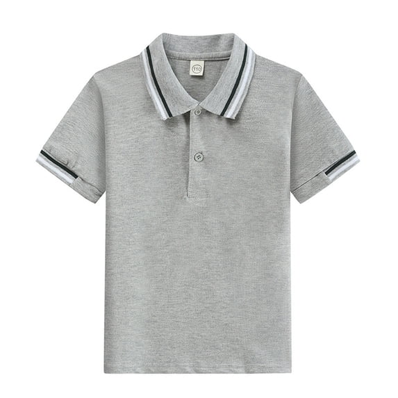 Hessimy Toddler T-Shirts Boys Short Sleeve Tees Cotton Casual Graphic Crewneck Summer Top for Kids(Grey,14-15 Years)