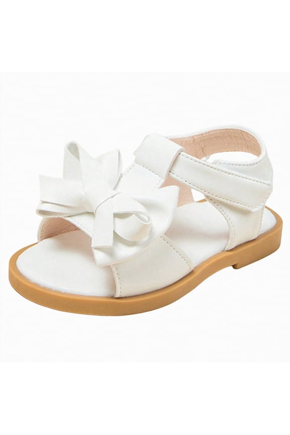 Toddler Unisex Adjustable Buckle Sandals – Comfortable Open Toe Beach & Pool Shoes for Boys & Girls with Back Strap,Quick Dry Anti-Slip(White,9.5)