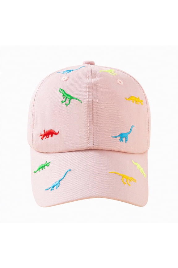 Toddlers Baseball Hat, Kids Distressed-Washed Baseball Cap Cotton Hats(PinkOne Size)