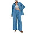 thumbnail image 1 of Hessimy Two Piece Sets For Women Summer Fashion Lounge Matching Set Two0Two5 Travel Vacation Airport Outfits Clothing（Blue，L）, 1 of 2