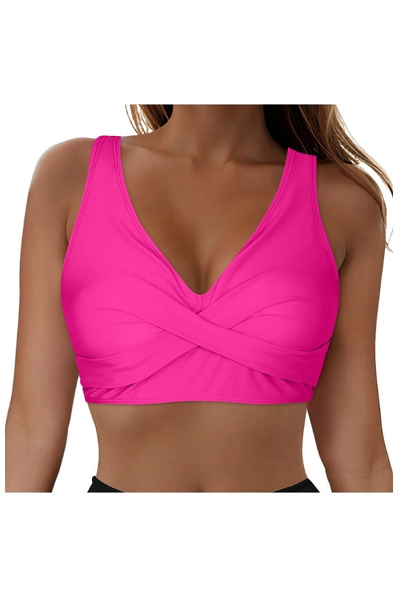 Underwire Push Up Bikini Top - Women Swimsuit Tops Bathing Suit Bra Top Only(Hot Pink,XL)