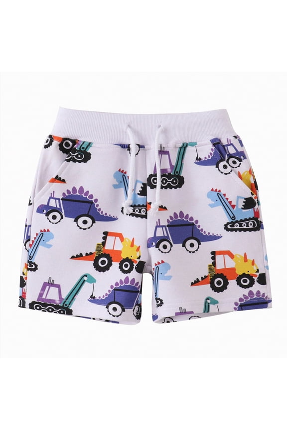 Unisex-Baby Cargo Shorts Organic Cotton for Infant Baby and Toddler, Boys, Girls(White,6-7 Years)