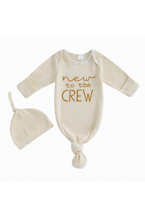 Unisex Baby Clothes for Boys Girls Cotton Newborn Girl Boy Infant Long Sleeve Romper Cute Newborn Outfit(Beige