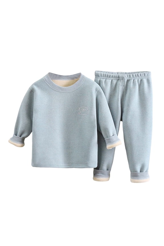 Unisex Toddler Spring Summer 3M-12Y Solid 2Pcs Soft Everyday Sleepwear Pajamas, Unisex Comfort, 3M-12Y(Green,2-3 Years)