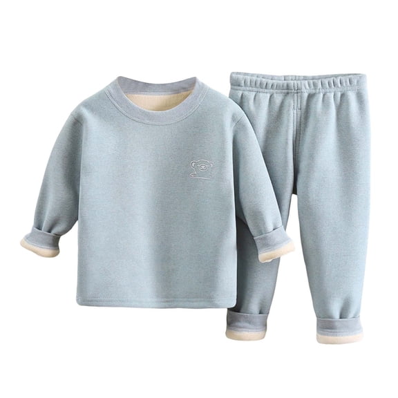 Hessimy Unisex Toddler Spring Summer 3M-12Y Solid 2Pcs Soft Everyday Sleepwear Pajamas, Unisex Comfort, 3M-12Y(Green,9-10 Years)