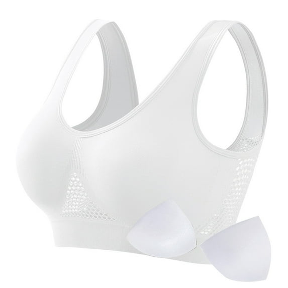 Hessimy Upgrade women's bra,2024 New sports bras for women, Breathable Liftup Air Bra Large size without underwire Full support in everyday bra(White,XXL)