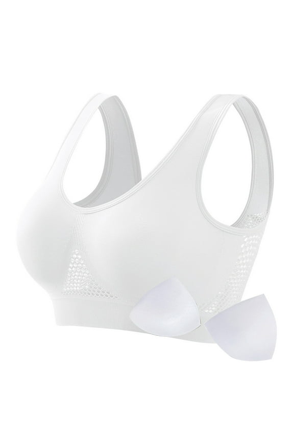 Upgrade women's bra,2024 New sports bras for women, Breathable Liftup Air Bra Large size without underwire Full support in everyday bra(White,XXL)