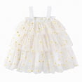 thumbnail image 1 of Hessimy Valentines Dress for Girls Toddler Print School Outfits Flutter Sleeve A-Line Cute Casual Sundress(White,3-4 Years), 1 of 1